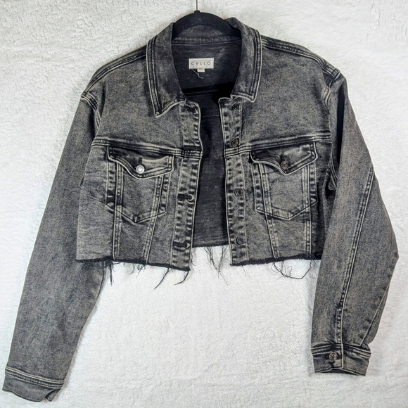Cello Jackets & Blazers - Cello Black.Wash Crop Denim Jacket‎